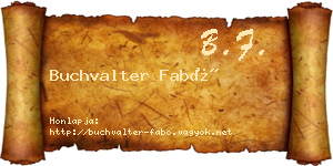 Buchvalter Fabó névjegykártya